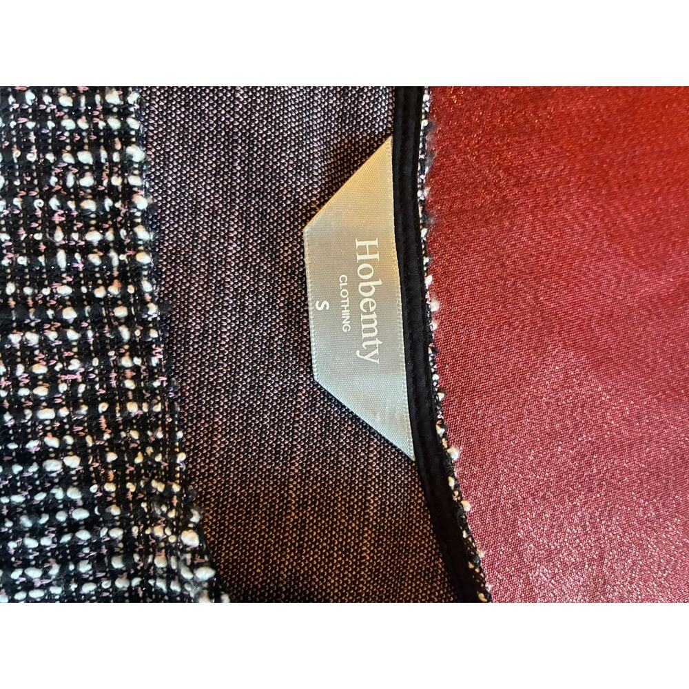 Hobemty Dress Womens S Tweed Sheath Sleeveless Pockets Zipper Black White Office